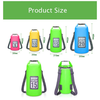 PVC Waterproof Dry Bag 5L/10L/15L/20L/30L Outdoor Diving Foldable Storage Beach Swimming Bag Rafting River Ocean Backpack