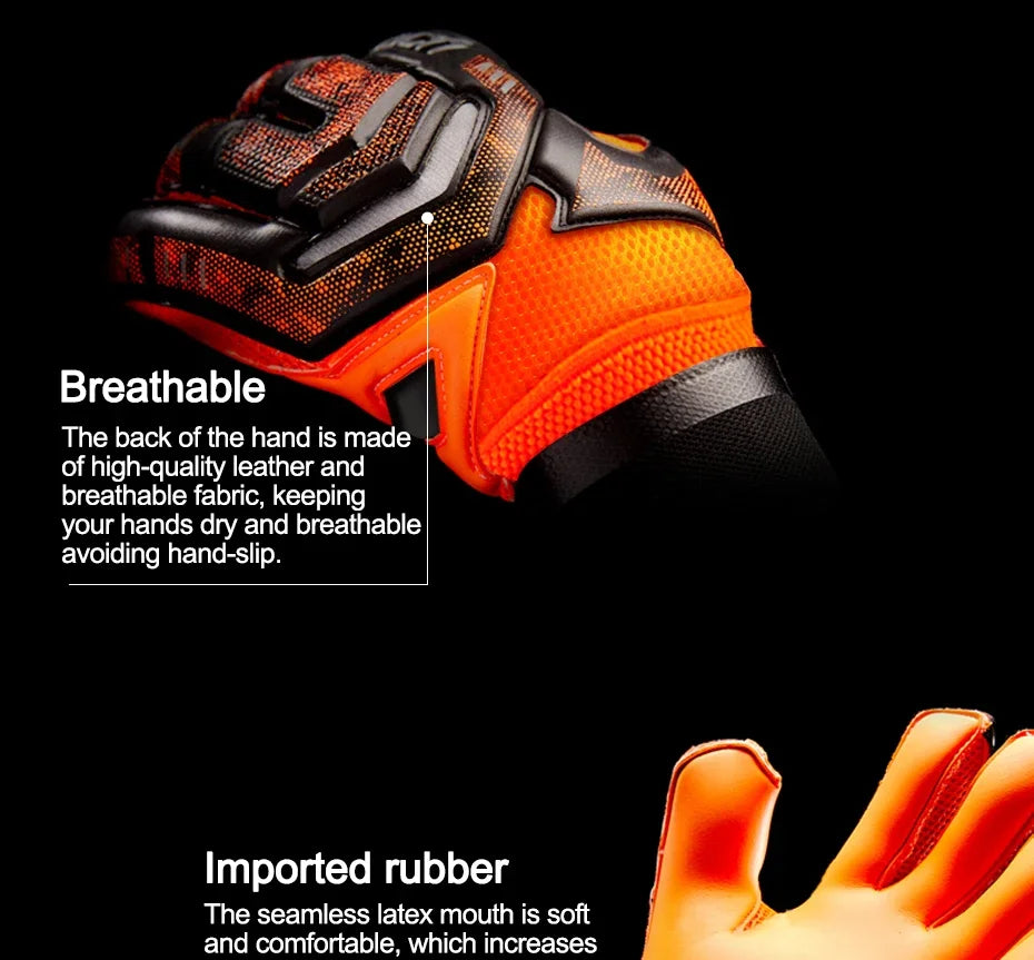 Kids Men Professional Soccer Goalkeeper Gloves 4mm Latex With Finger Protection Children Adults Football Goalie Gloves Protector