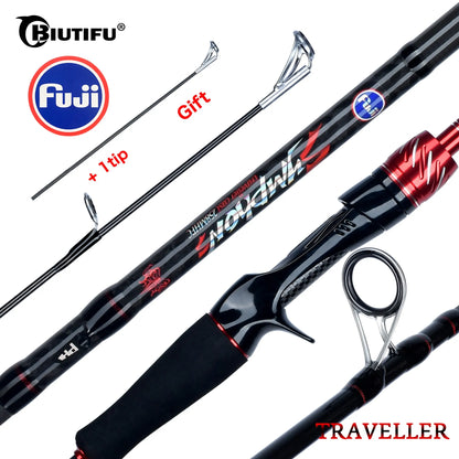 BIUTIFU Traveller Spinning Casting Fuji Lure Mini Rock Fishing Rod 1.8/2.1/2.4/2.7/3.0m Carbon Baitcasting PHISHGER Fast 5-42g