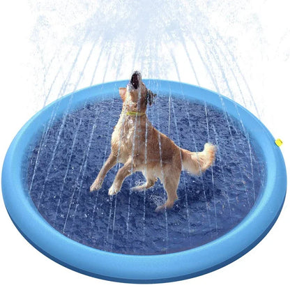 150/170cm Summer Pet Swimming Pool Inflatable Water Sprinkler Pad Play Cooling Mat Outdoor Interactive Fountain Toy for Dogs