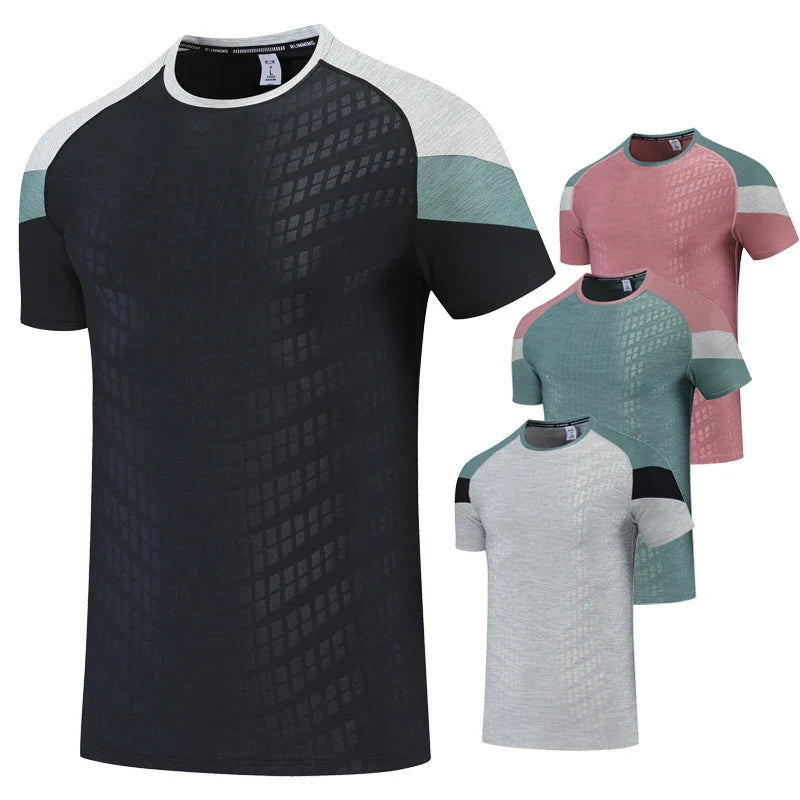 Men Gym Short Sleeve Dry Breathable Tee