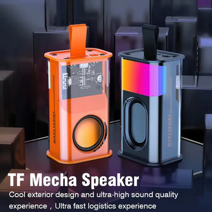 K08 Mecha Speakers Shake The Bass Transparent Wireless Bluetooth Stereo Surround Speakers Audio Player Loudspeaker for Allphones