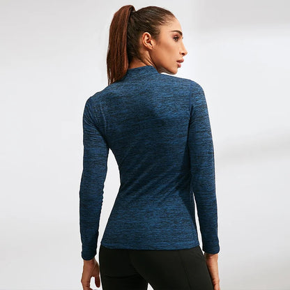 Women's Long Sleeves Zipper Yoga Shirt