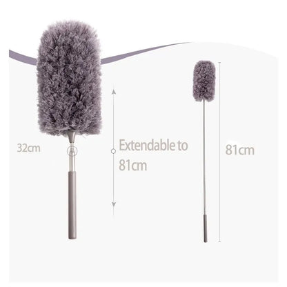 Retractable Duster Stainless Steel Long Handle Dusting Brush Car Household Cleaning Tools Microfiber Dust Chicken Feather