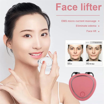 NEW Electric Face Massager Lift Roller Microcurrent Sonic Vibration Facial Lifting Skin Tighten Massage Portable Beauty Devices