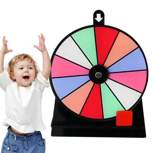 Prize Wheel Non-slip Wheel of Fortune Game Spinner with Stand Erasable Acrylic Board Roulette Wheel 12Slots Tabletop Prize Wheel