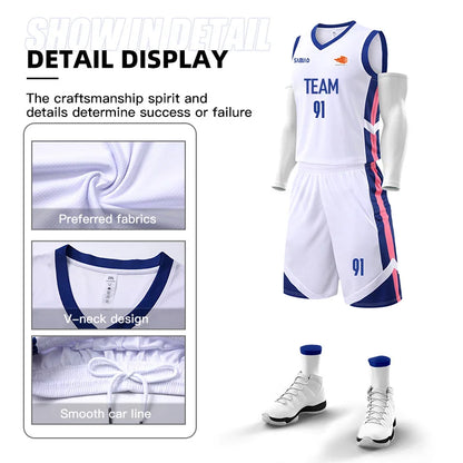 Basketball Jersey Customize Adult Kid Quick-drying Training Uniform Shirts Sleeveless Sportswear Tracksuit Sport Suit Clothing