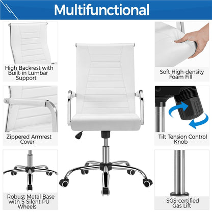 Modern Faux Leather/Velvet Office Desk Chair with Low/Mid-back/with Wheels Modern Office Chair Adjustable Home Computer Chair