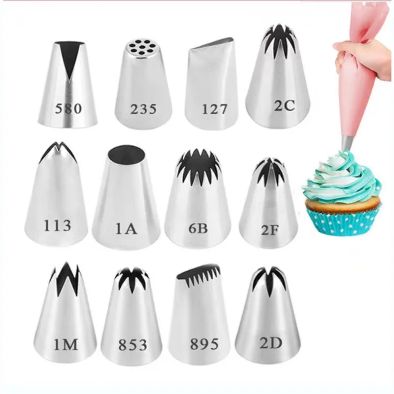 Silicone decorating bag stainless steel decorating tip set cake decorating nozzle Kitchen DIY Cake baking tools