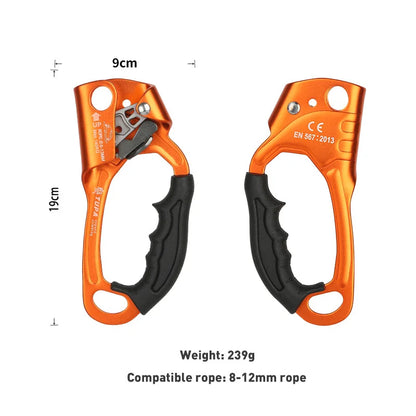 Outdoor Rock Climbing SRT Hand Ascender Device Mountaineer Handle Ascender Left Hand Right Hand Climbing EquipmentRope Tools