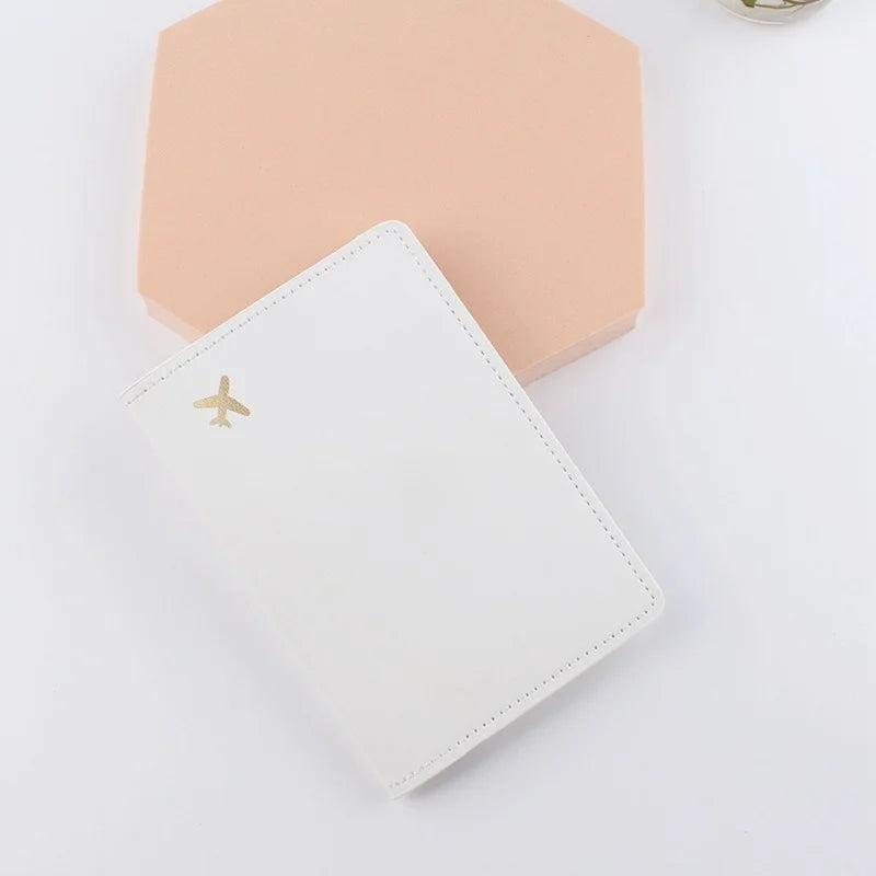 Lover Couple Passport Cover Hot Stamping Simple Plane Women Men Travel Wedding Passport Covers Holder Fashion Wedding Gift