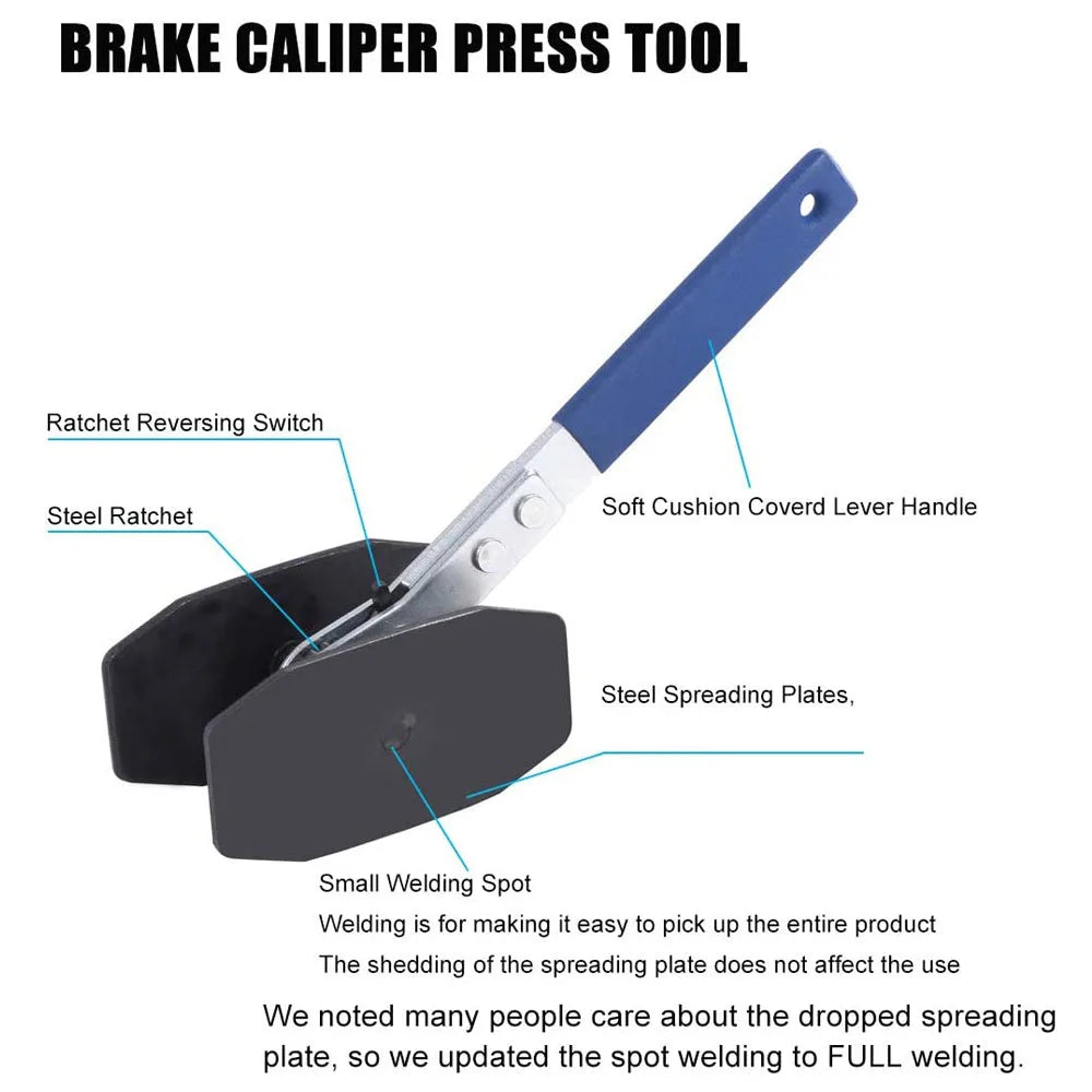 Brake Piston Caliper Press Tool Steel Car Ratchet Brake Piston 360° Ratchet Pad Spreader Press Hand Tool