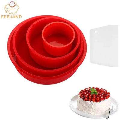 4 6 8 10 Inch Silicone Round Cake Pan 2 3 4 Tier Silicone Cake Mold Heat Resistance Circle Baking Pan