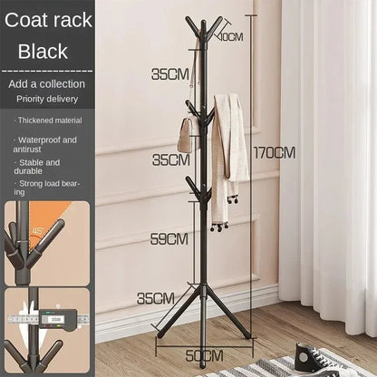 Floor Standing Clothes Rack Tree Branch Shape Multi Hook Mobile and Convenient Coat Rack for Home Living Room Clothing Storage