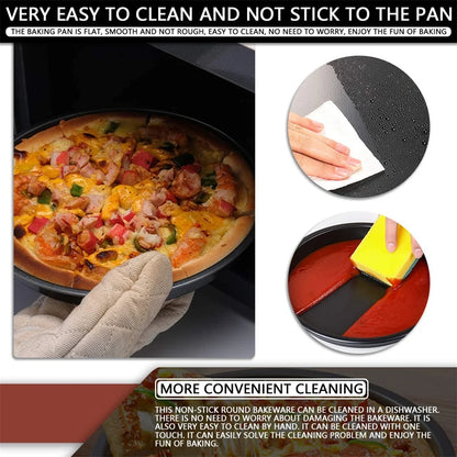 Carboon Steel Non-stick Pizza Pans Nonstick Cake Pan Round Pizza Tray Baking Mold Sheets Dough Pie Mould Bakeware Kitchen Tool