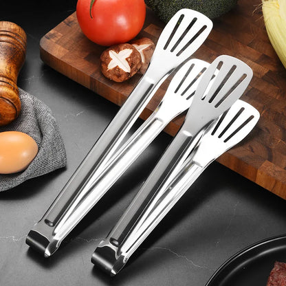 Stainless Steel Food Tongs Barbecue Tongs Meat Salad Steak Food Serving Clip Tweezers Long BBQ Cooking Tongs Kitchen Utensils