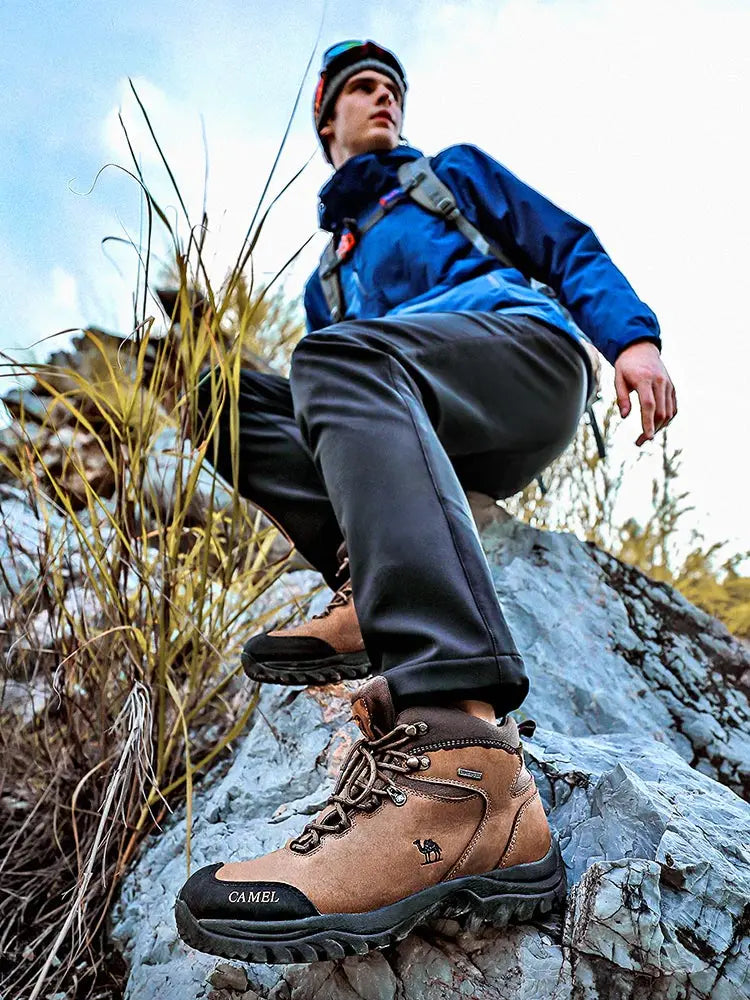 GOLDEN CAMEL Waterproof Hiking Shoes Outdoor High-top Tactical Military Boots Anti-Slip Male Sneakers Trekking Shoes For Men