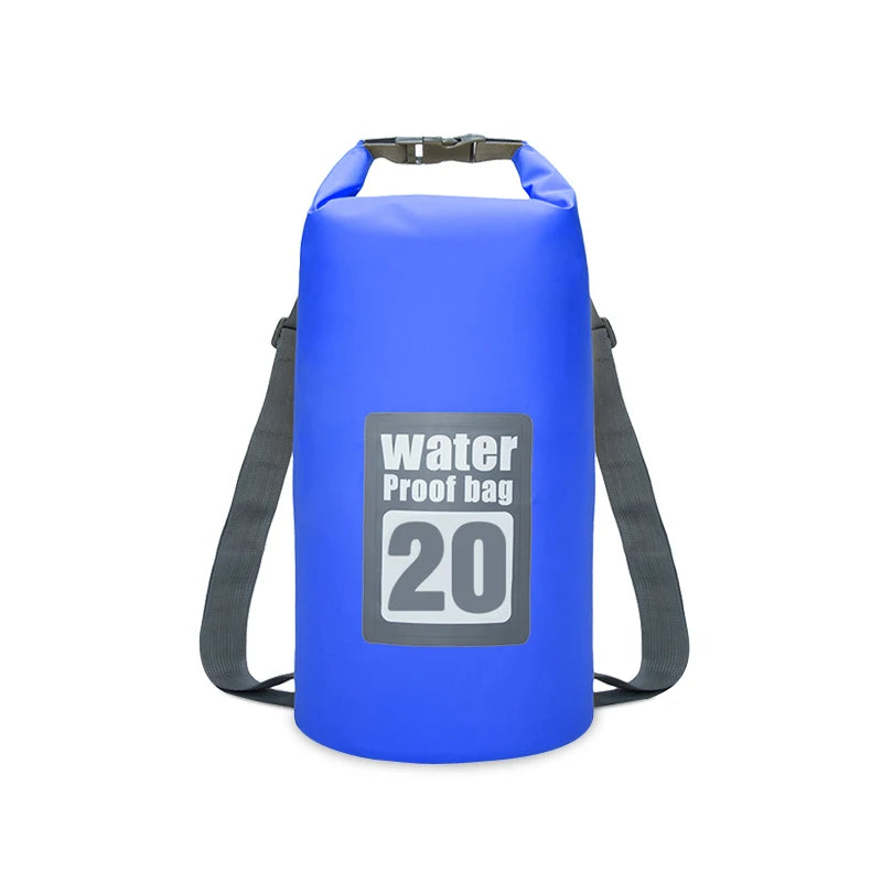 PVC Waterproof Dry Bag 5L/10L/15L/20L/30L Outdoor Diving Foldable Storage Beach Swimming Bag Rafting River Ocean Backpack