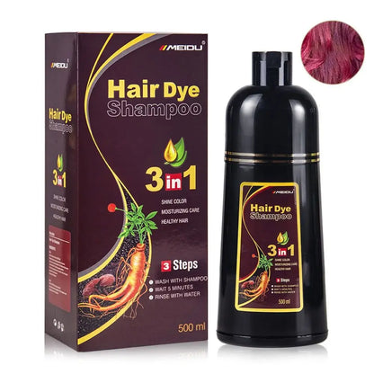 3 In 1 Instant Coloring Shampoo Natural Black Color for Men Women Hair Dye Herbal Brown Purple Hair Dye Hair Dye Shampoo