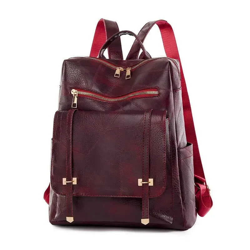 Vintage Women's Bag Large Capacity Leather Daily Commute Travel Women's Backpack Shopping