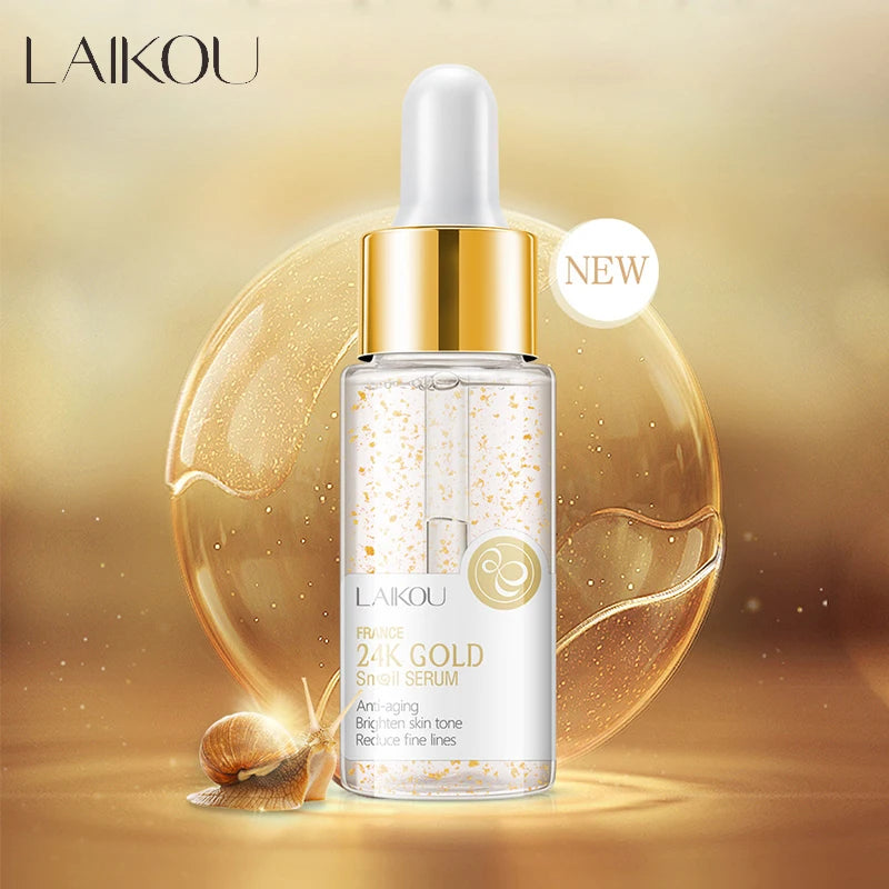 LAIKOU 17ML Japan Sakura Serum Nourish Essense Oil Control Pure 24K Gold Vitamin C Hyaluronic Acid Moisturing Skin Care Facecare