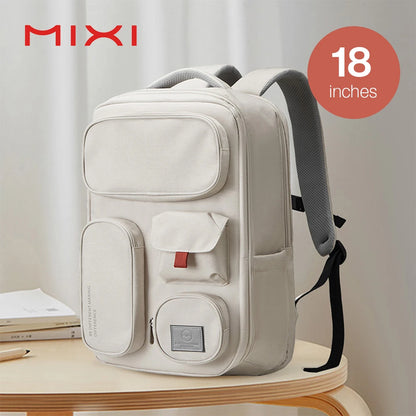 Mixi Outdoor Backpack Women Travel Bag 18 Inch Men Rucksack Waterproof Laptop White Black Blue