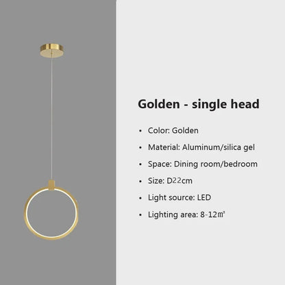 Modern Minimalist LED Pendant Light Chandelier For Bedroom Restaurant Living Room Gold Black Hanging Lamp Decoration Lustre