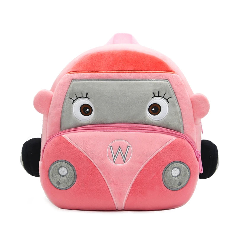 Stereo cartoon car backpack boy girl 2-4 years old kindergarten school bag kids backpack plush backpack