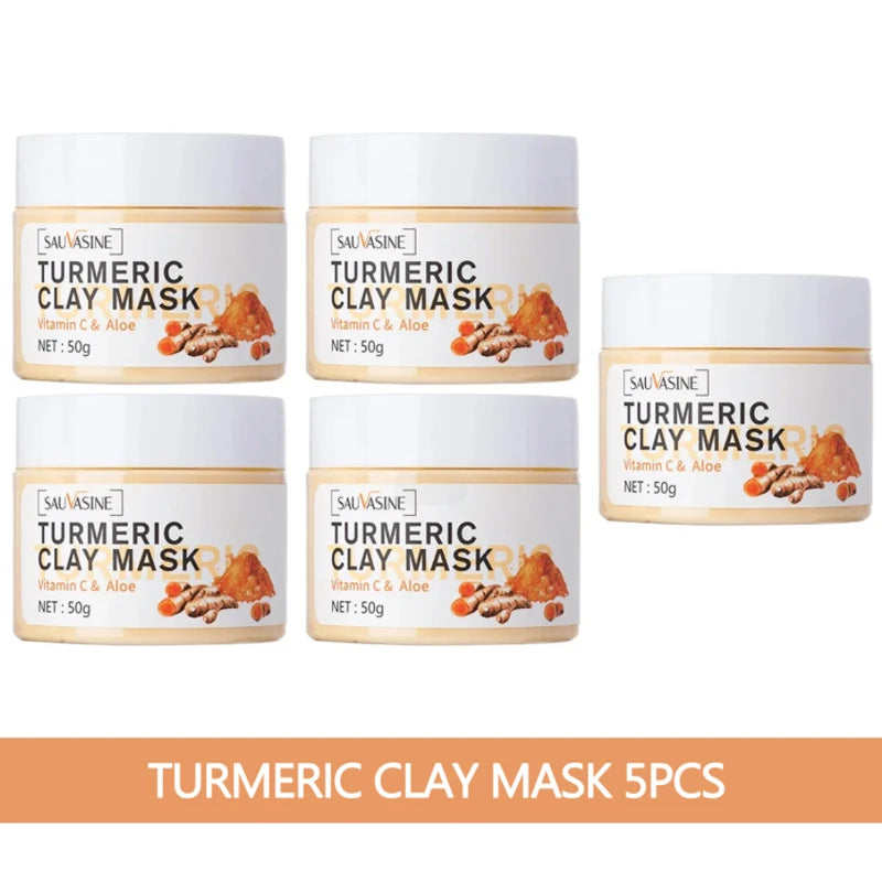 Turmeric Vitamin C Face Mask Acne Dark Spots Removal Exfoliating Oil Control Deep Cleansing Clay Mask Glowing Skin Care Product