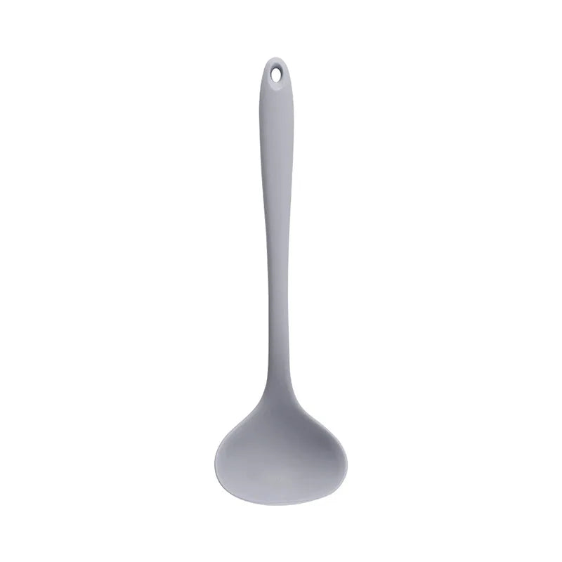 Long Handle Silicone Soup Spoon Large Ramen Noodles Tablespoons Hot Pot Porridge Ladle Scoop Kawaii Japanese Kitchen Utensils