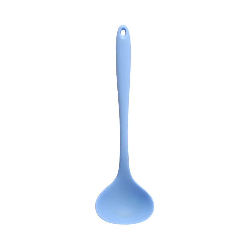 Long Handle Silicone Soup Spoon Large Ramen Noodles Tablespoons Hot Pot Porridge Ladle Scoop Kawaii Japanese Kitchen Utensils