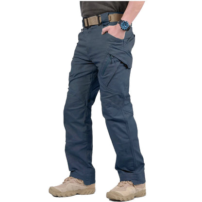 IX9 City Tactical Cargo Pants Men Stretch Cotton Work Military Pants Flexible Outdoor SWAT Army Combat Trousers with 9 Pockets