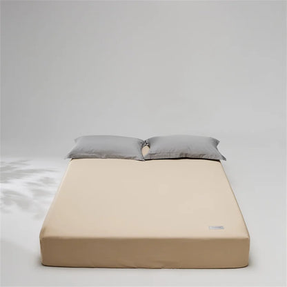 100% Egyptian Cotton Fitted Sheet with Elastic Band Luxury Mattress Cover 1000 Thread Count Soft Bed Linen Solid Color Bedsheet