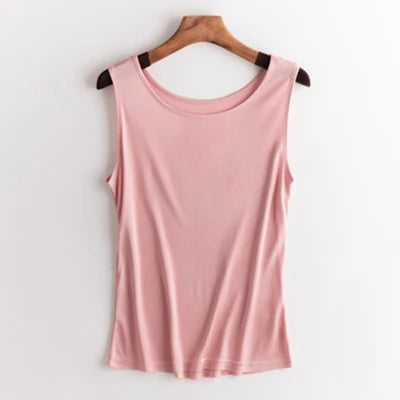 50% Pure Silk Tank top undershirt women sleeveless top shirt vest camisoles summer bottoming mujer