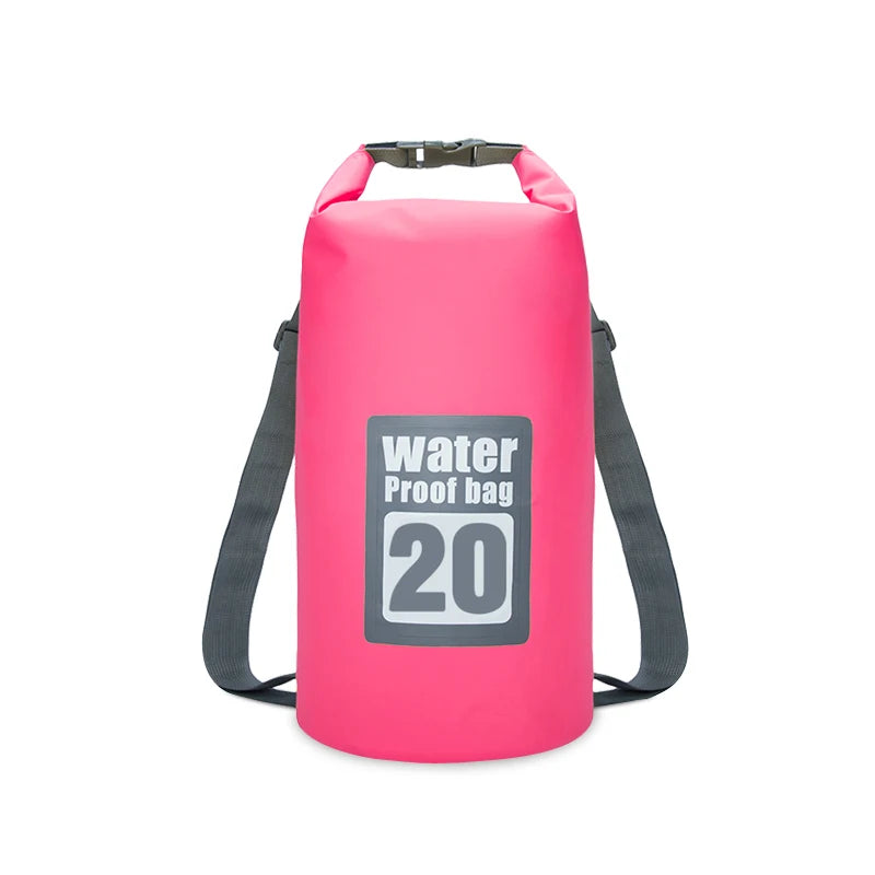 PVC Waterproof Dry Bag 5L/10L/15L/20L/30L Outdoor Diving Foldable Storage Beach Swimming Bag Rafting River Ocean Backpack