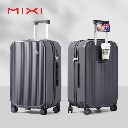 Mixi Suitcase Carry On Luggage with Cup Phone Holder Hard Shell Rolling Luggage PC Spinner Wheels Trolley Case