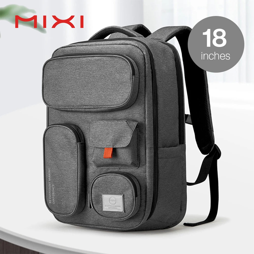 Mixi Outdoor Backpack Women Travel Bag 18 Inch Men Rucksack Waterproof Laptop White Black Blue