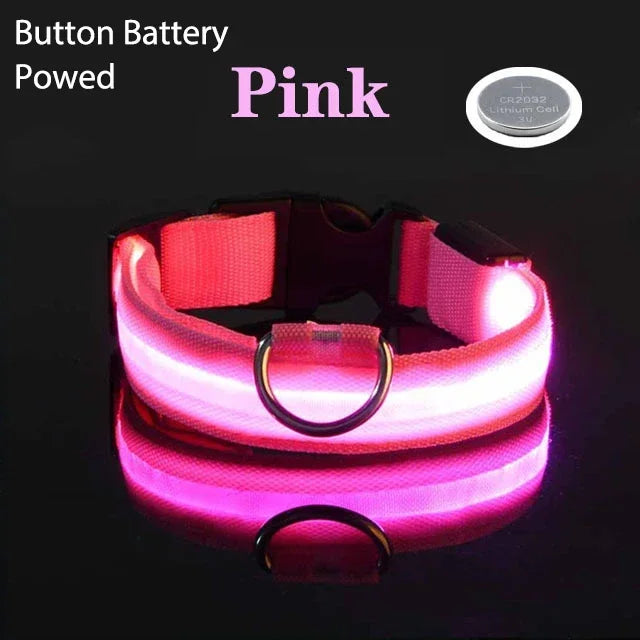 USB Charging LED Dog Collar Dog Safety Night Light Flashing Necklace Fluorescent Collars Pet Supplies