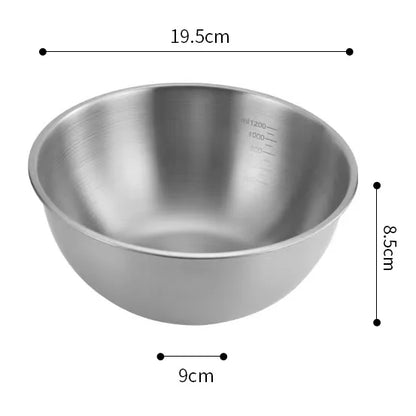 17-25cm Stainless Steel Gold And Silver Salad Bowl Rice Noodles Lamian Noodles Bowl Kitchen Tableware Food Container