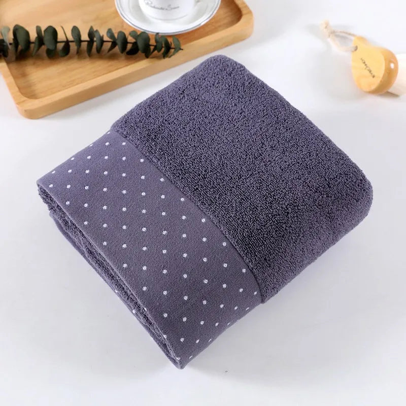 140x70cm Large Bathroom Towel 100% Cotton Dots Design Bath Shower Towel Cover Soft Gift Absorbent Towel For Home