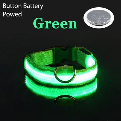 USB Charging LED Dog Collar Dog Safety Night Light Flashing Necklace Fluorescent Collars Pet Supplies