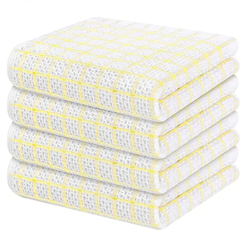 Homaxy 100% Cotton Kitchen Towel Soft Dishcloth Super Absorbent Kitchen Cloths Home Cleaning Scouring Towel Washing Dishes Cloth