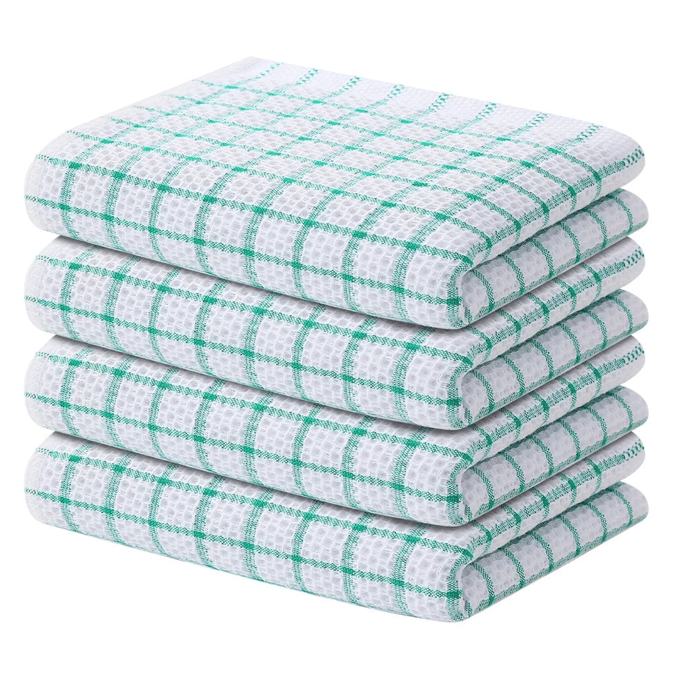 Homaxy 100% Cotton Kitchen Towel Soft Dishcloth Super Absorbent Kitchen Cloths Home Cleaning Scouring Towel Washing Dishes Cloth