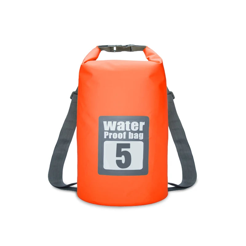 PVC Waterproof Dry Bag 5L/10L/15L/20L/30L Outdoor Diving Foldable Storage Beach Swimming Bag Rafting River Ocean Backpack