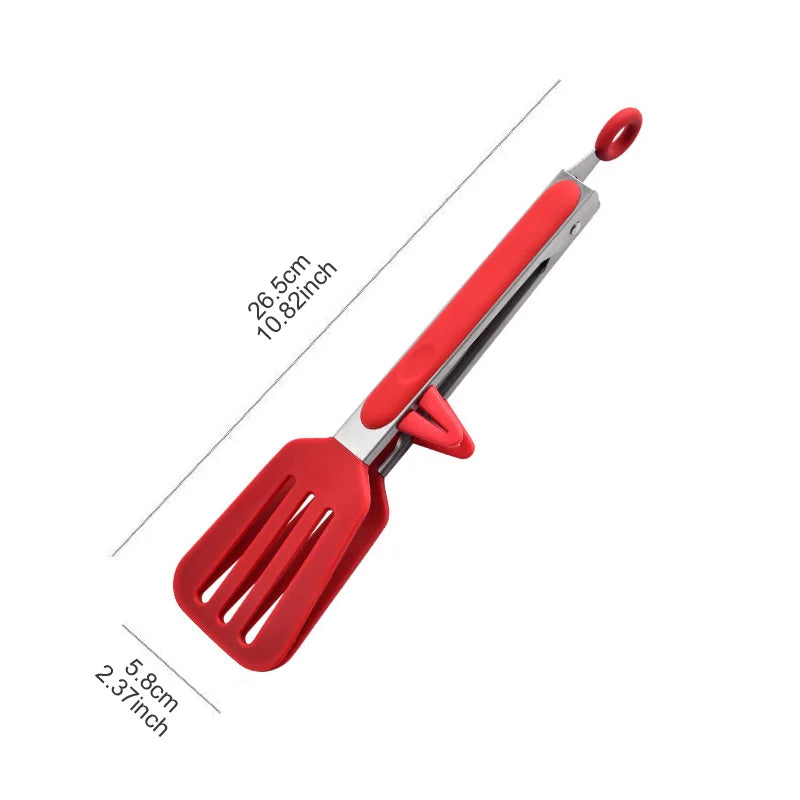 9-inch food tongs Stainless steel tongs Silicone non-stick cooking clips Outdoor Barbecue salad bread tools Kitchen accessories