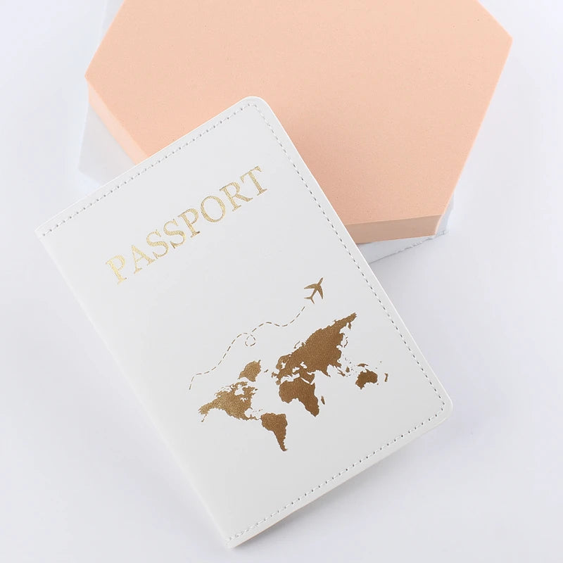 Lover Couple Passport Cover Hot Stamping Simple Plane Women Men Travel Wedding Passport Covers Holder Fashion Wedding Gift