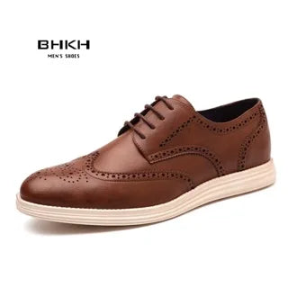 BHKH Male Sneakers Autumn/Winter traf Leather Men Casual Shoes Business Work Office Lace-up Dress shoes For Men Size47