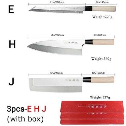 Japanese Sushi Sashimi Chef Knife Salmon Sharp Knives Meat Cutting Fish Raw Knife Cooking Right-Handle Kitchen Knife with Box