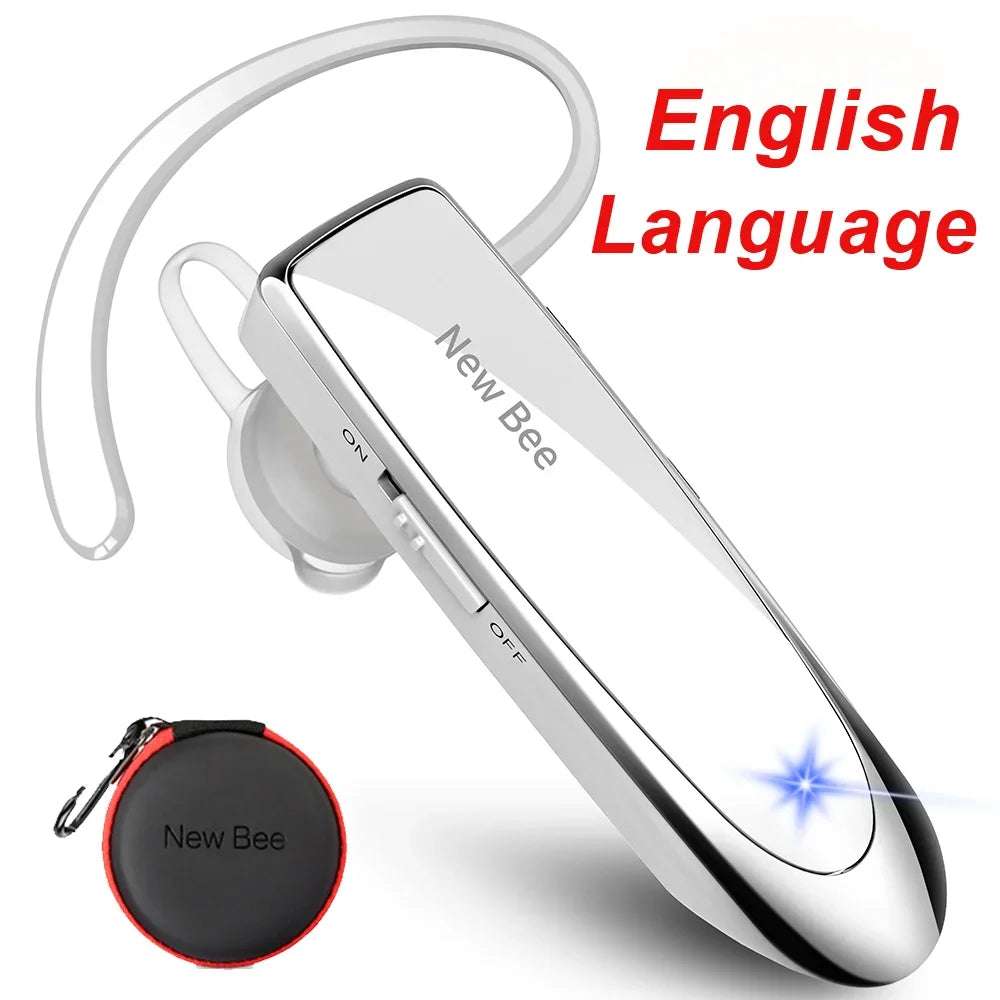 New Bee Bluetooth Headset V5.0 Wireless Earphones Headphones with Mic 24Hrs Earbuds Earpiece Mini Handsfree for iPhone xiaomi