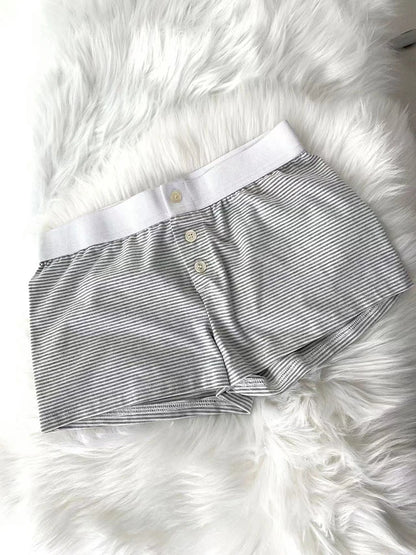 Casual Women Soft Cotton Front Buttons Shorts  Summer Vintage Low Waist Female Chic Bottoms